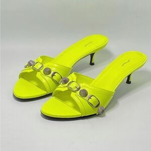 Balenciaga Women's Cagole Buckle Stud Slide Sandals size 39